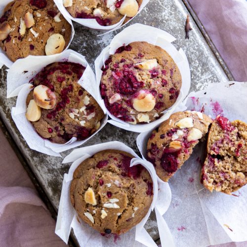 vegan raspberry muffins