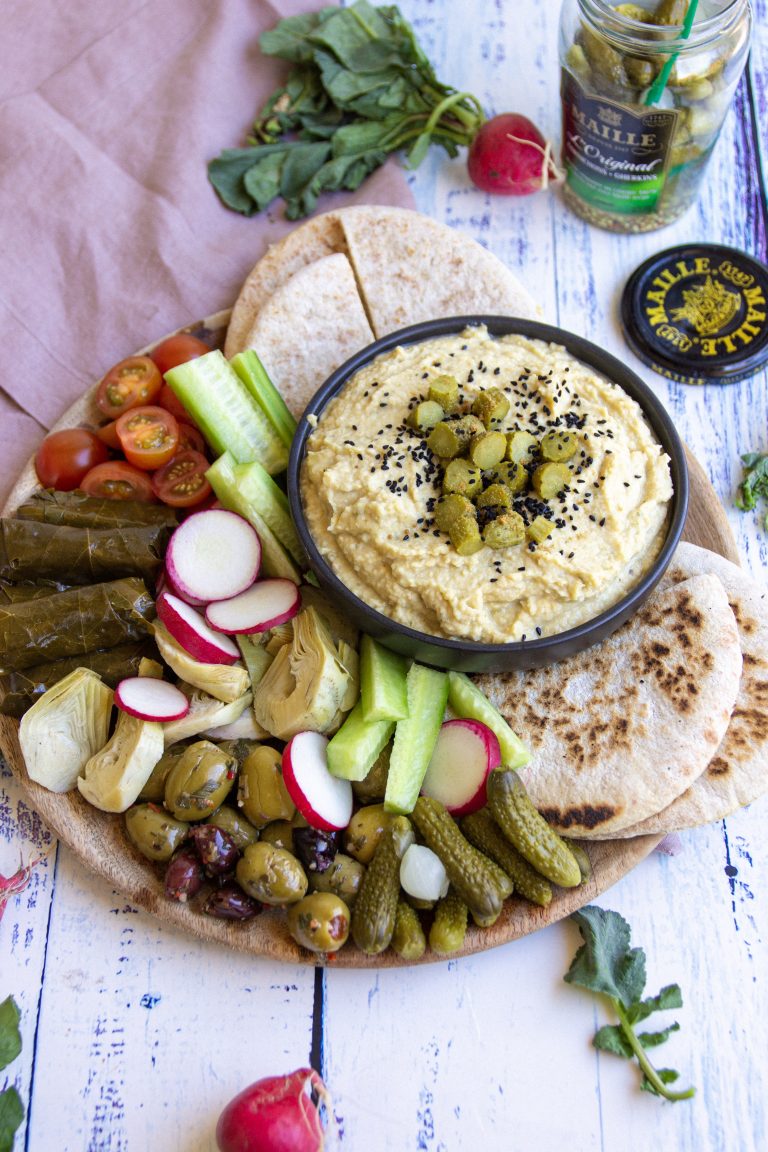 Cornichons Hummus and Lebanese Grazing Platter with Maille