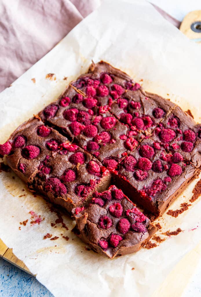 vegan raspberries chickpea chocolate brownie recipe
