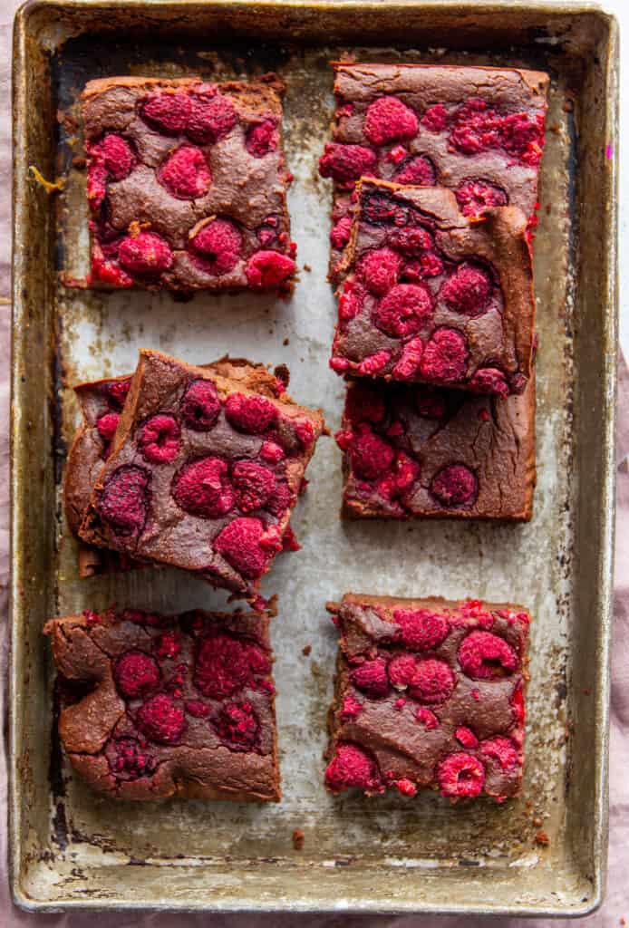 vegan raspberry brownies