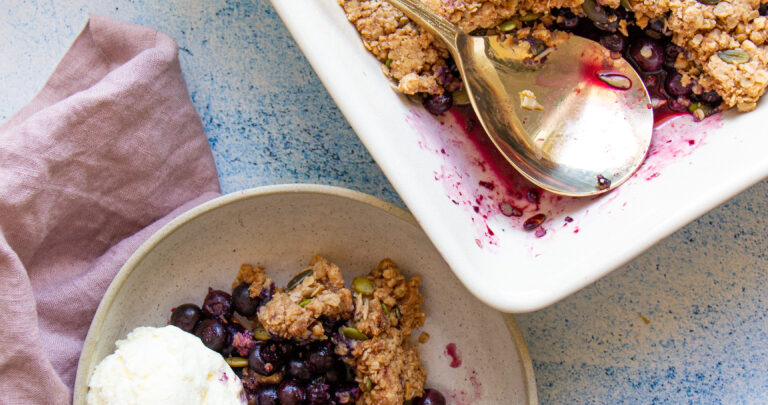 healthy blueberry crumble recipe