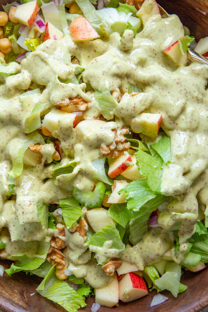 vegan apple chickpea salad waldorf