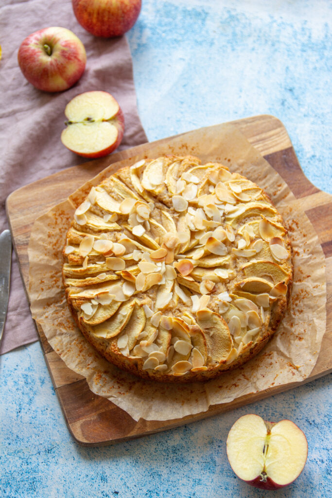 vegan almond apple tea cake