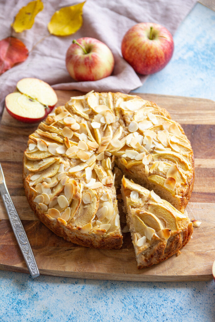 vegan apple almond cake