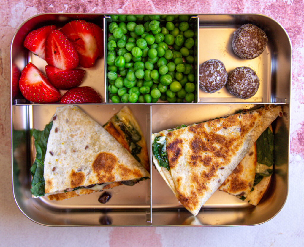 vegan quesadillas for a vegan lunchbox idea
