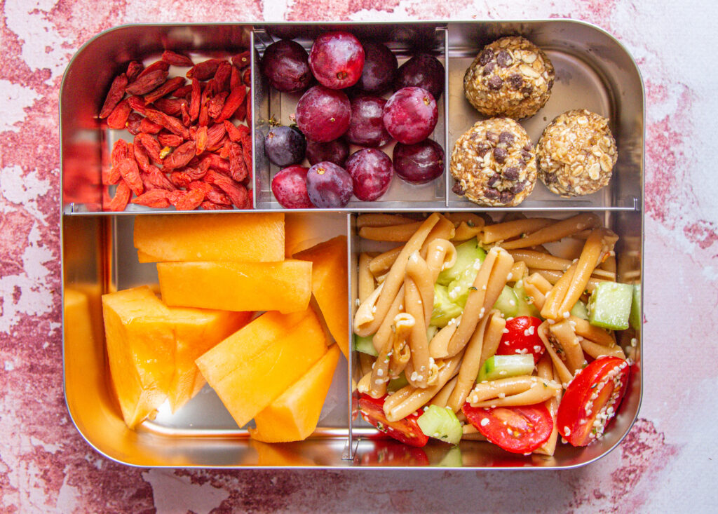 vegan pasta salad as a lunchbox idea