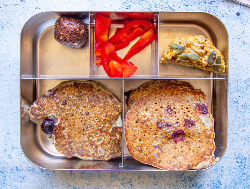 vegan lunchbox ideas for school- pancakes