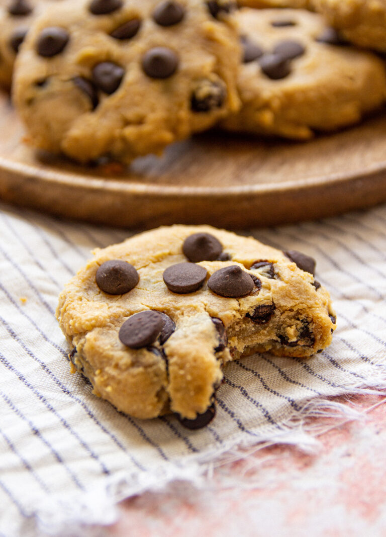 Healthy Chickpea Peanut Butter Cookies with chocolate chips
