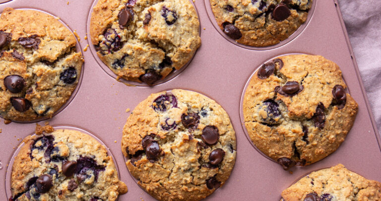 vegan blueberry oat muffins