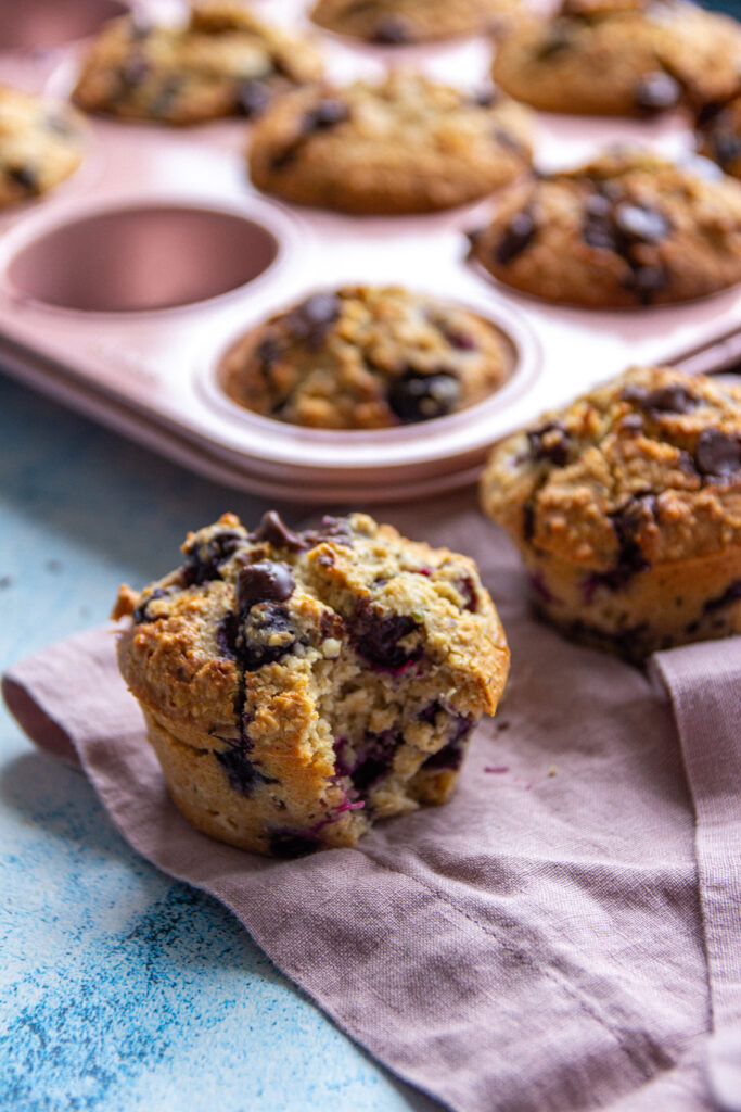 vegan blueberry oat muffins