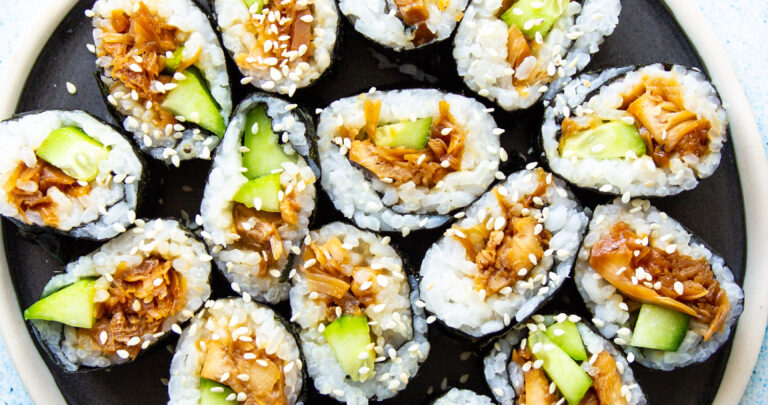 vegan jackfruit sushi