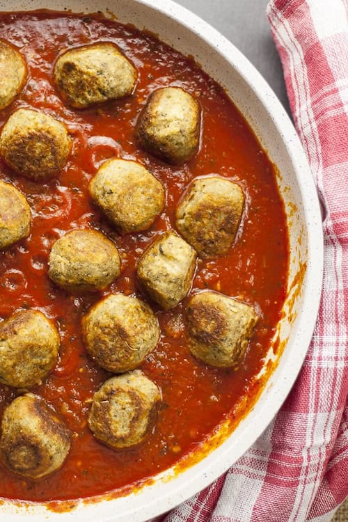 Eggplant Meatless Meatballs Spaghetti recipe
