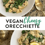 Vegan Cheesy Spinach orecchiette Noodles