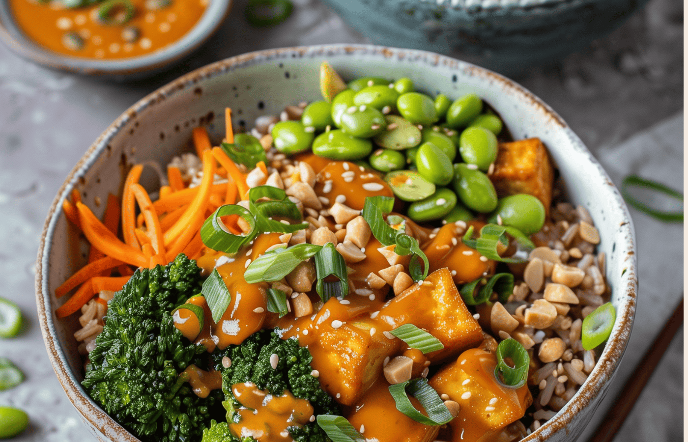 Spicy Thai Tofu Peanut Satay Bowl Recipe