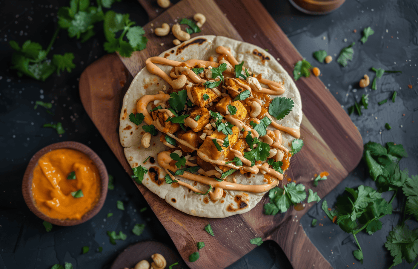 Spicy Vegan Paneer Naan Wraps recipe