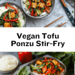 Vegan Tofu Ponzu Stir-Fry with Red Peppers and Bok Choy recipe