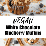 Vegan Blueberry White Chocolate Muffins With Healthy Ingredients