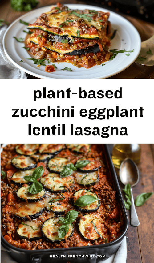 delicous Plant-based zucchini eggplant lentil lasagna